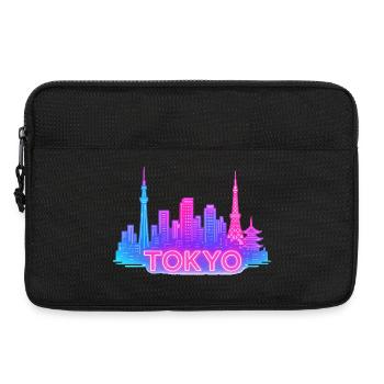 Neon-Tokyo Skyline - Laptoptasche 13" - Schwarz - Vorne