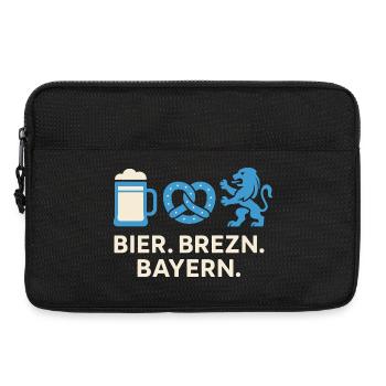 Bier Brezn Bayern Löwe Design - Laptoptasche 13" - Schwarz - Vorne