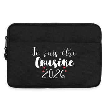 I'm going to be a cousin 2026 heart baby family - Laptop bag 13" - black - Front