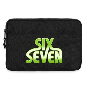Six Seven 6 7 - 67 - Typographie verte Conception de mèmes - Sacoche pour ordinateur portable 13 pouces - noir - Devant