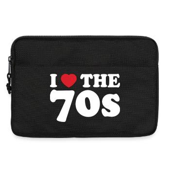J'adore les années 70 rétro - Sacoche pour ordinateur portable 13 pouces - noir - Devant