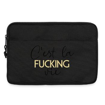 C'est la Fucking Vie - Gold Bold Typografie - Laptoptasche 13" - Schwarz - Vorne