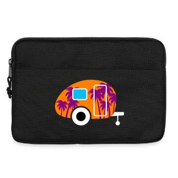 Caravan Palmen Urlaub Südsee Camping Wohnwagen Fan - Laptoptasche 13" - Schwarz - Vorne