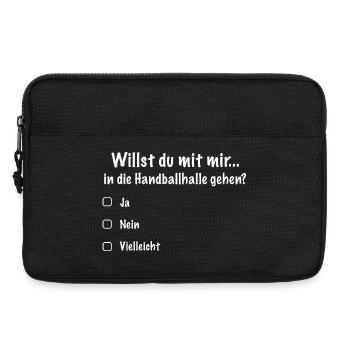 Handball Date Saying Invitation (White) - Laptop bag 13" - black - Front