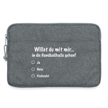 Handball Date Saying Invitation (White) - Laptop bag 13" - heather grey - Front