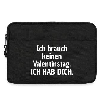 Ich brauch keinen Valentinstag Shirt - Laptoptasche 13" - Schwarz - Vorne
