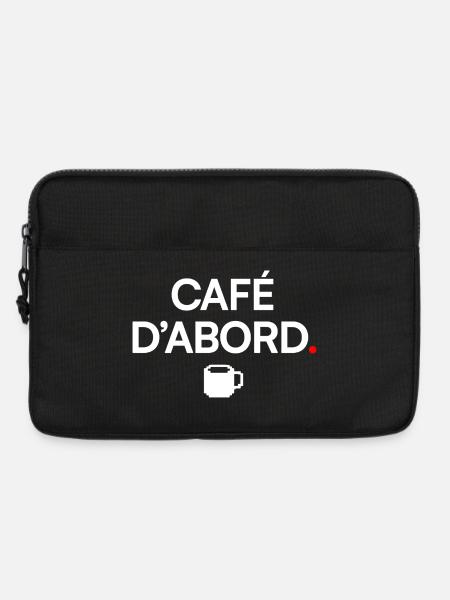 ERST KAFFEE | Kaffeehumor - Laptoptasche 13" - Schwarz