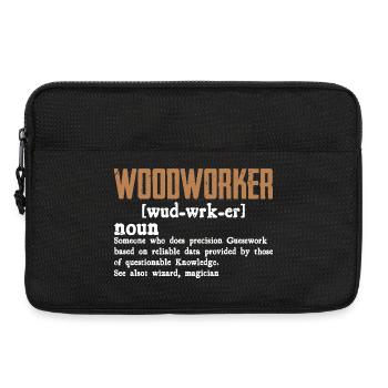 Rustikales Holzwerker Typo-Design - Laptoptasche 13" - Schwarz - Vorne
