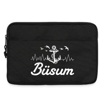 Nordsee Urlaub BÜSUM Wattenmeer Lustiges - Laptoptasche 13" - Schwarz - Vorne