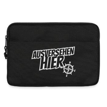 Ausvsersehen hier mit Kompass, Ironie - Laptoptasche 13" - Schwarz - Vorne