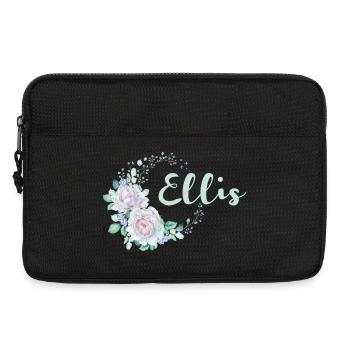 Ellis Blütenkranz Floral Name - Laptoptasche 13" - Schwarz - Vorne