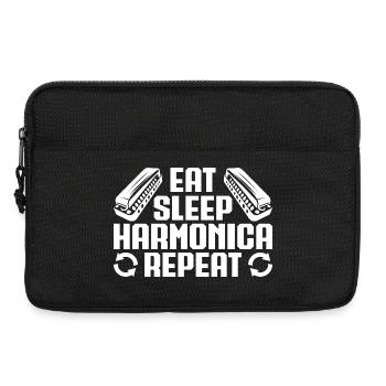 Harmonica Musican Eat Sleep Repeat Harmonica - Laptop bag 13" - black - Front
