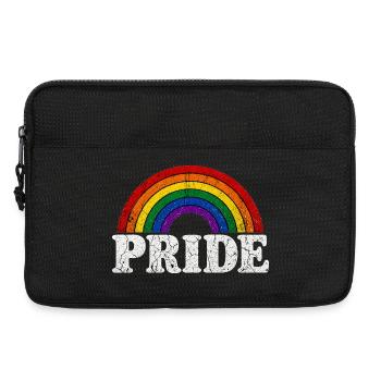 Pride Regenbogen für LGBTQ Fans Retro LQBTQ CSD - Laptoptasche 13" - Schwarz - Vorne