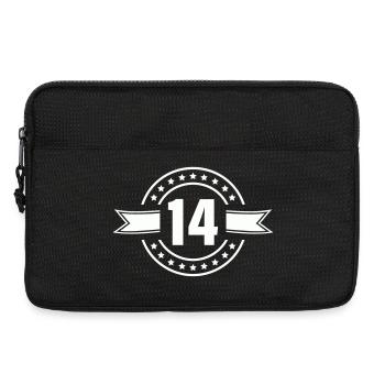 Conception anniversaire du badge n°14 - Sacoche pour ordinateur portable 13 pouces - noir - Devant