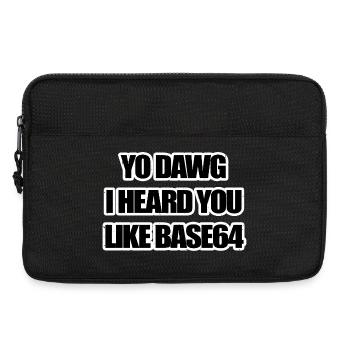 Base64 ist keine Verschlüsselung, verdammt nochmal - Laptoptasche 13" - Schwarz - Vorne