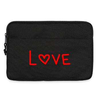 CŒUR. CŒURS. SAINT VALENTIN. LOVE. AMOUR. COUPLE. - Sacoche pour ordinateur portable 13 pouces - noir - Devant