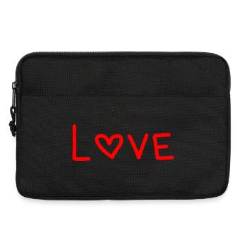 Design Amour Cœur Rayé Rouge - Sacoche pour ordinateur portable 13 pouces - noir - Devant
