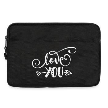 Ich liebe dich Charme zwischen Herzen und Pfeilen Muster - Laptoptasche 13" - Schwarz - Vorne