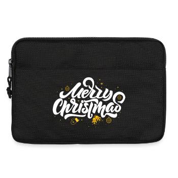 Merry Christmas Script & Ornaments - Laptop bag 13" - black - Front