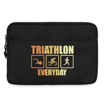Routine de triathlon à vélo - Sacoche pour ordinateur portable 13 pouces - noir - Devant
