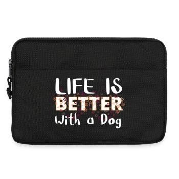 Life is better with a dog - Laptop bag 13" - black - Front