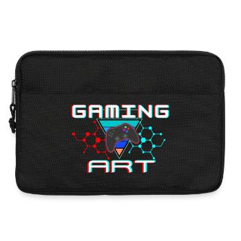 Neon Gaming Art: Controller & Hex Grid - Laptoptasche 13" - Schwarz - Vorne