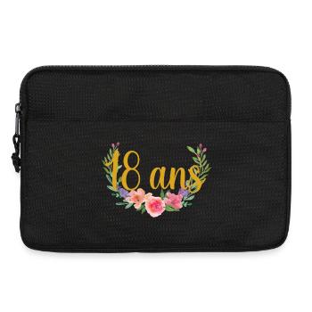 18 Ans Floral Doré - Sacoche pour ordinateur portable 13 pouces - noir - Devant