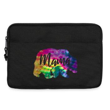Mama Bear Tie Dye Batik Bear - Laptop bag 13" - black - Front