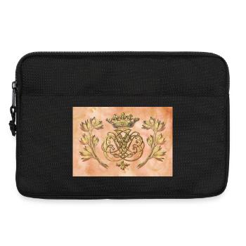 Sceau de Bach / monogramme / armoiries / insignes - Sacoche pour ordinateur portable 13 pouces - noir - Devant