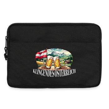 Klingendes Österreich Bier Berge Statement Spruch - Laptoptasche 13" - Schwarz - Vorne