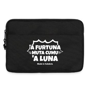 t-shirt Calabria proverb calabria luck - Laptop bag 13" - black - Front