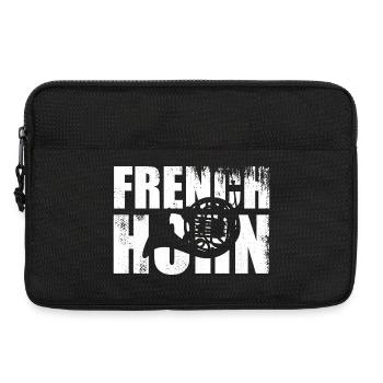 Retro French Horn - Laptop bag 13" - black - Front