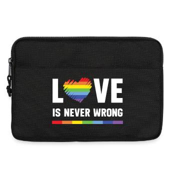 LGBT Pride Month - Love is Never Wrong - Laptop bag 13" - black - Front
