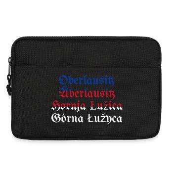 Upper Lusatia with Sorbian flag blue-red-white - Laptop bag 13" - black - Front