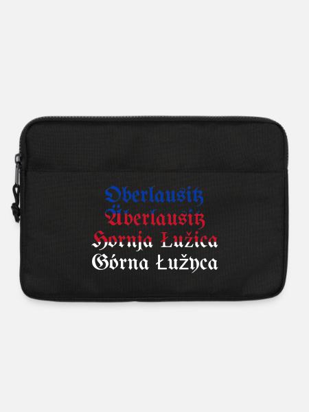 Oberlausitz mit sorbischer Flagge blau-rot-weiß - Laptoptasche 13" - Schwarz