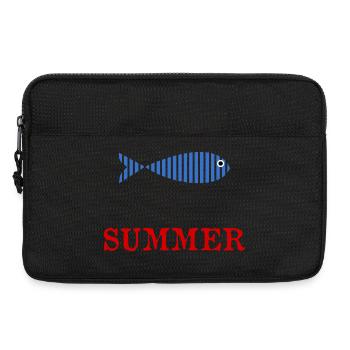 POISSON. POISSON D'AVRIL. VACANCES. ETE. HUMOUR - Sacoche pour ordinateur portable 13 pouces - noir - Devant