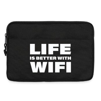 LIFE IS BETTER WITH WIFI - Laptop bag 13" - black - Front