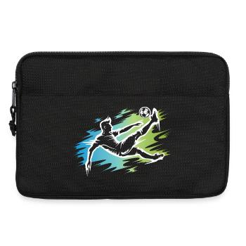 Dynamischer Fußballer - Fußball Bicycle Kick - Laptoptasche 13" - Schwarz - Vorne