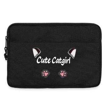 cute Cat girl, Ohren, tier tatzen - Laptoptasche 13" - Schwarz - Vorne