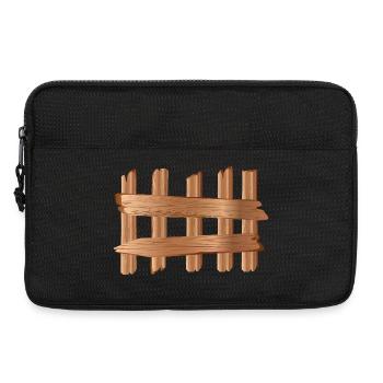 Rustikales Holzzaun Element Holzoptik Motiv - Laptoptasche 13" - Schwarz - Vorne