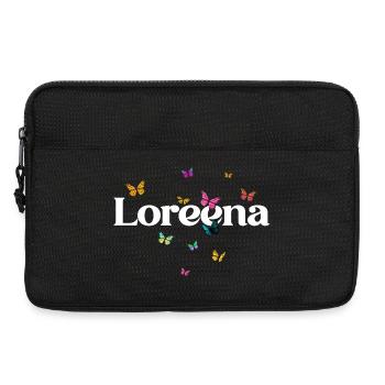 Beautiful girl's name LOREENA with butterflies - Laptop bag 13" - black - Front