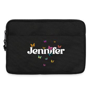 Beau prénom de fille avec des papillons JENNIFER - Sacoche pour ordinateur portable 13 pouces - noir - Devant