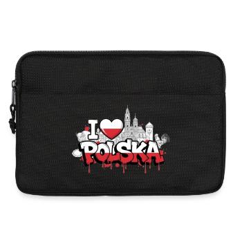 Poland flag Graffiti Skyline T-Shirt Design - Laptop bag 13" - black - Front