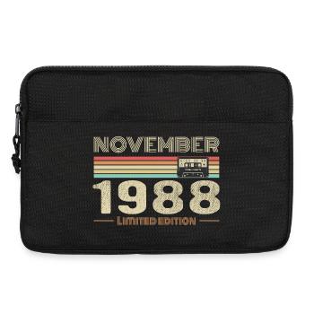 November 1988 Vintage Birthday Retro Tee - Sacoche pour ordinateur portable 13 pouces - noir - Devant