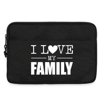 J’aime mon cœur de famille Typo Design - Sacoche pour ordinateur portable 13 pouces - noir - Devant