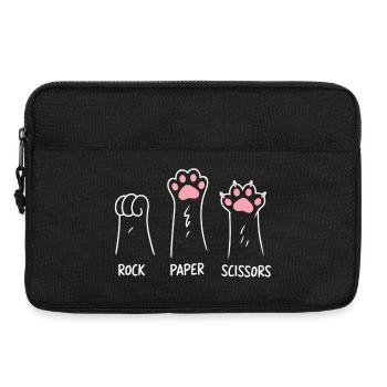 Cat Paw Rock Paper Scissors Animal Play Humor - Laptop bag 13" - black - Front