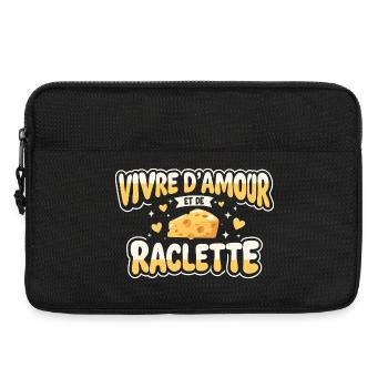 Vivre d'amour Et De Raclette Cadeau Drôle - Sacoche pour ordinateur portable 13 pouces - noir - Devant