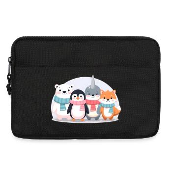 Cute Winter Animals Shirts Kids - Laptop bag 13" - black - Front