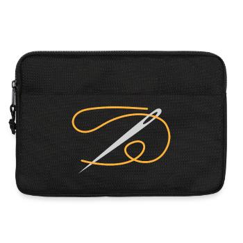 Ornement en aiguille en fil d’or - Sacoche pour ordinateur portable 13 pouces - noir - Devant