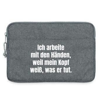 Citation : Mains Chemise de travail sur la tête - Sacoche pour ordinateur portable 13 pouces - gris chiné - Devant
